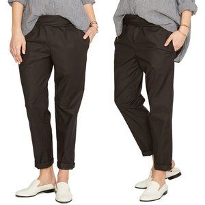 HATCH Maternity THE IPEK PANT Poplin Crop Trouser Wool Blend Size S Black $188